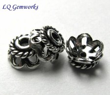 7.5" Strand Bali Sterling Silver 6x3mm Bead Caps 764 