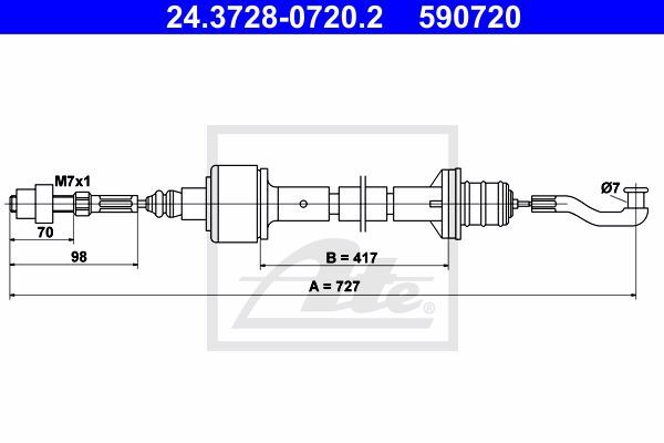 Câble d'embrayage renforcé pour Opel Corsa B et Tigra 1.6 16V