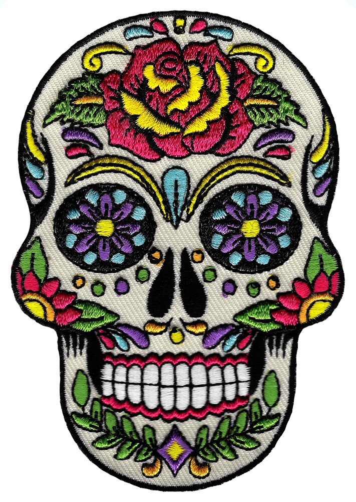 PARCHE CALAVERA AZÚCAR hierro bordado DÍA DE LOS MUERTOS CALAVERA DÍA DE MUERTOS