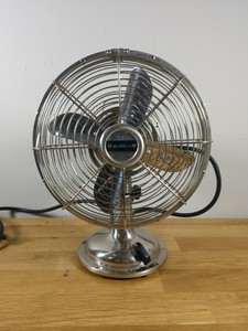 Allaire No 8 Retro Oscillating Electric Desk Fan 3 Speed Chrome