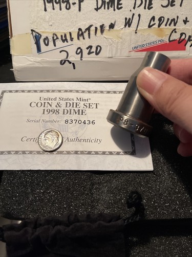 United States Mint COIN & DIE Set 1998 Dime - Philadelphia - Original Box & COA - Picture 2 of 14