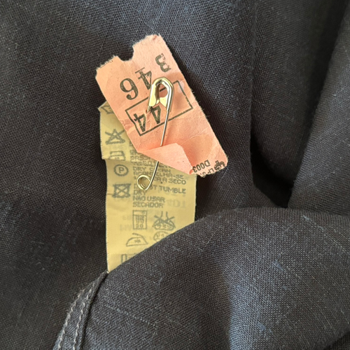Armani Jeans Dark Blue Linen Blend Button Down Shirt - Size M - 第 7/7 張圖片