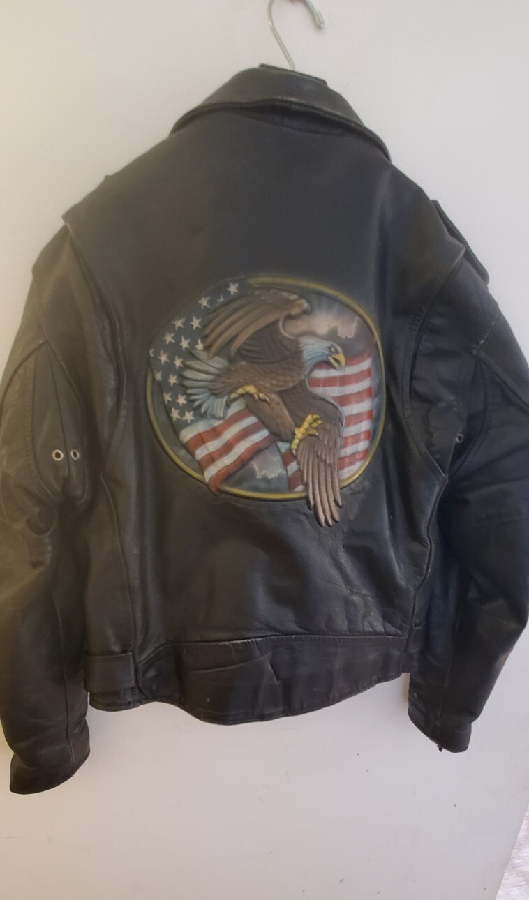 Rare Vintage FIRST Genuine Leather Biker Jacket Men’s… Gem