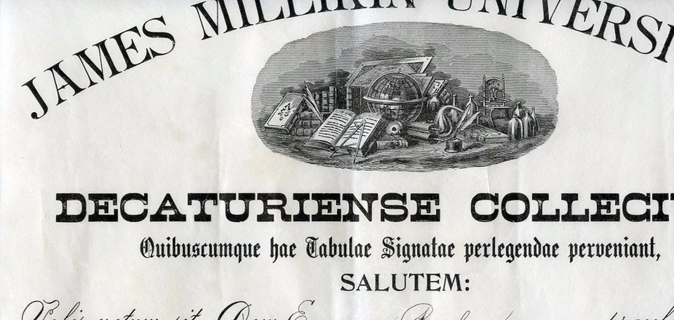 3 Antique Vellum Certificates-FLORENCR & EMMA BAKER-ILLINOIS-Genealogy - Image 2 of 4