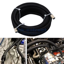 4AN - AN4 Black Nylon E85 PTFE Fuel Line 16FT Hose Oil Gas Line