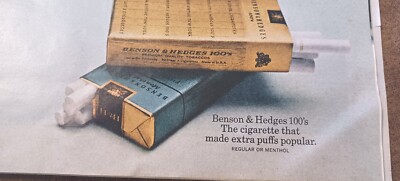 1970 Print Ad Benson & Hedges 100's Cigarettes Man Smoking garden shears  Color