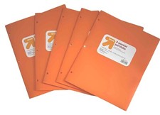 Up Up 2 Pocket 3-Hole Punched Poly Portfolio/Folder 5-Pack - Orange