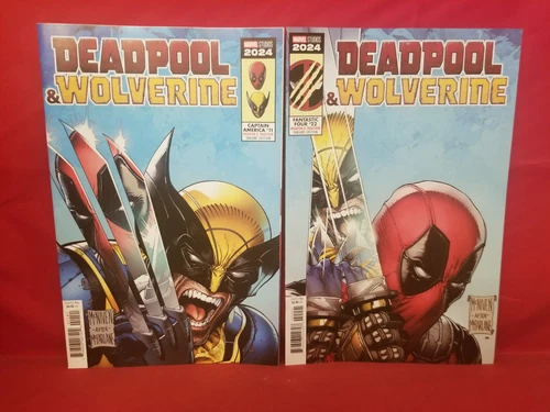 Captain America 11 & FF 22 - Deapool & Wolverine Hulk 340 Homage Set by McNiven