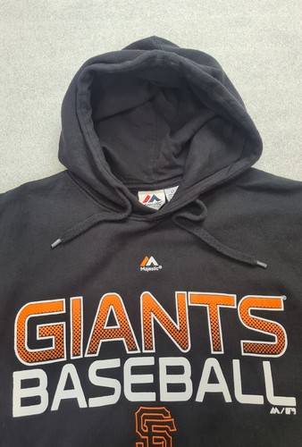 Majestic San Fransisco Giants Black Hoodie, Size Large Tall Baseball USA - Picture 3 of 5