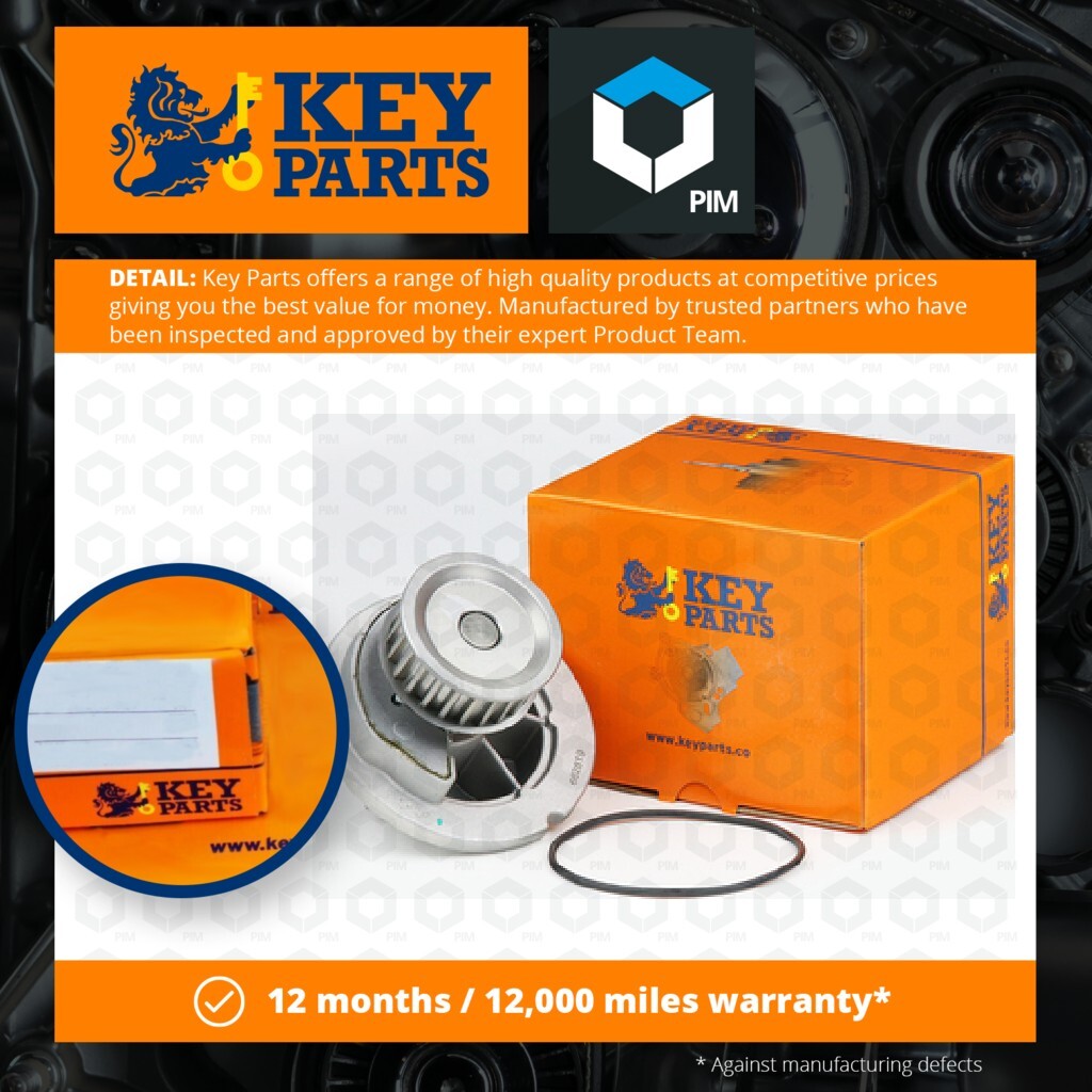 Water Pump fits VAUXHALL MERIVA A 1.6 03 to 10 Coolant KeyParts 1334077 6334035