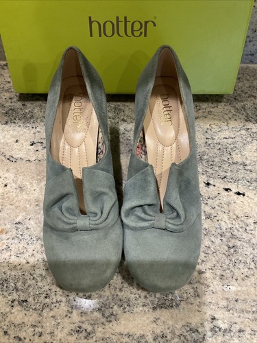 Scarpa corte Hotter Donna Dark Aqua scamosciata stile retrò anni 40 50 taglia 5 STD nuova difettosa - Foto 2 di 23