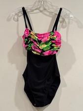 Vintage La Blanca One Piece Ruched Top Nylon Spandex Swimsuit - Size 12