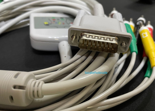 HP Philips M1770A/M1771A AHA 15 PIN 12 lead EKG Cable IEC banana 4.0 ...