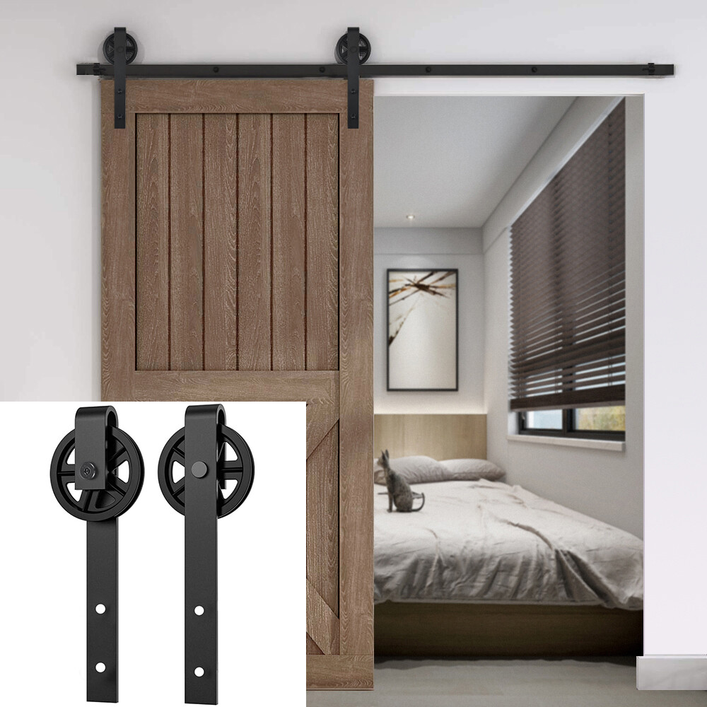 Sliding Barn Door Rail Pulley Aluminum Hanging Hanger Wheel Roller Hardware Kits
