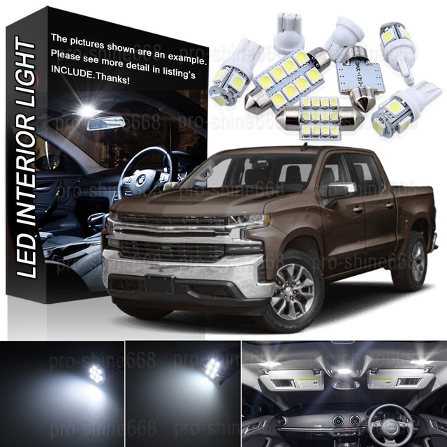 14x Bulb 6000K LED Interior Light Kit For Chevrolet Silverado Crew Cab
