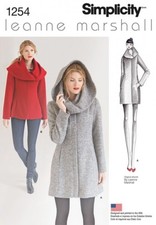 Simplicity Ladies Sewing Pattern 1254 Coats with Fashion Hood (Simplicity-125...
