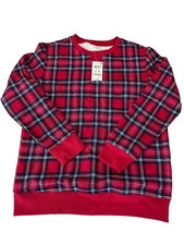 Charter Club Kids Unisex Cardinal Holiday Plaid Crewneck Sweatshirt NWT 30