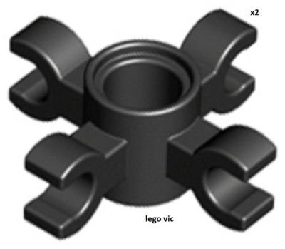 Lego 90202 x2 Technic Connector 4 Clips Black Creator Eiffel Tower MOC New A98
