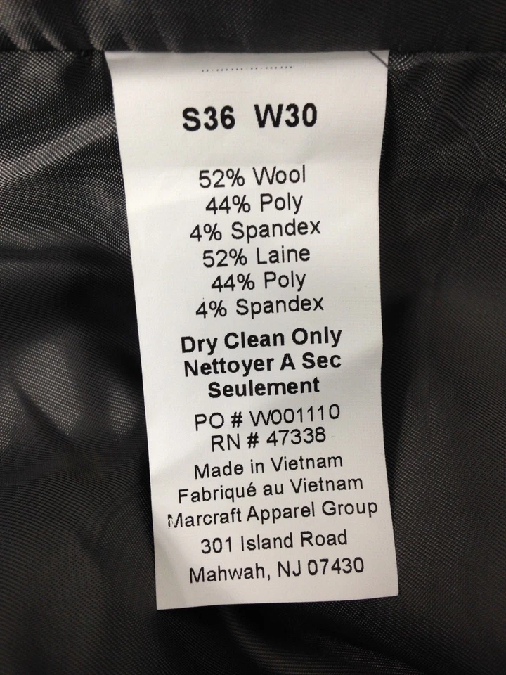 $170 Tommy Hilfiger Men Gray Slim Fit Button Wool Dress Suit Vest Waistcoat 36 S - Image 3 of 3