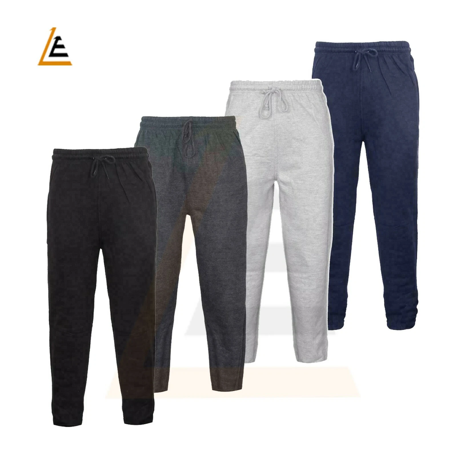 Mens Fleece Open Hem Jogging Bottoms Track Pants Casual Joggers Trousers S-5XL