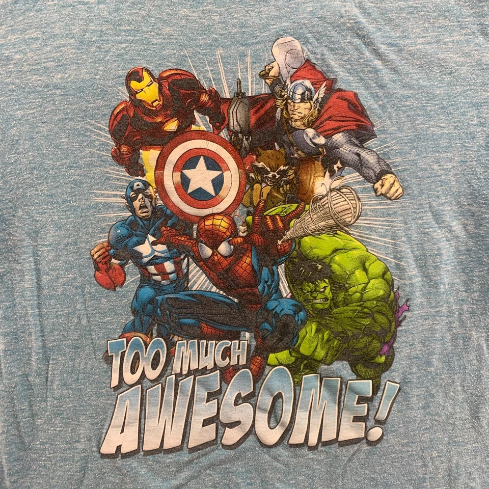 Mario Kart Shirt Marvel Boys Medium 14/16 Blue Superhero Graphic Tee 2 Piece - Image 4 of 4