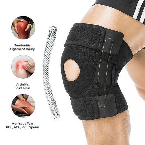 Black Knee Brace NHS Use Support Neoprene Patella stabilising Adjustable Sport eBay