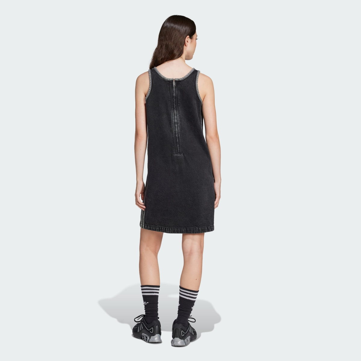 adidas Adicolor Denim 3-Stripes Tank Dress True Black Denim