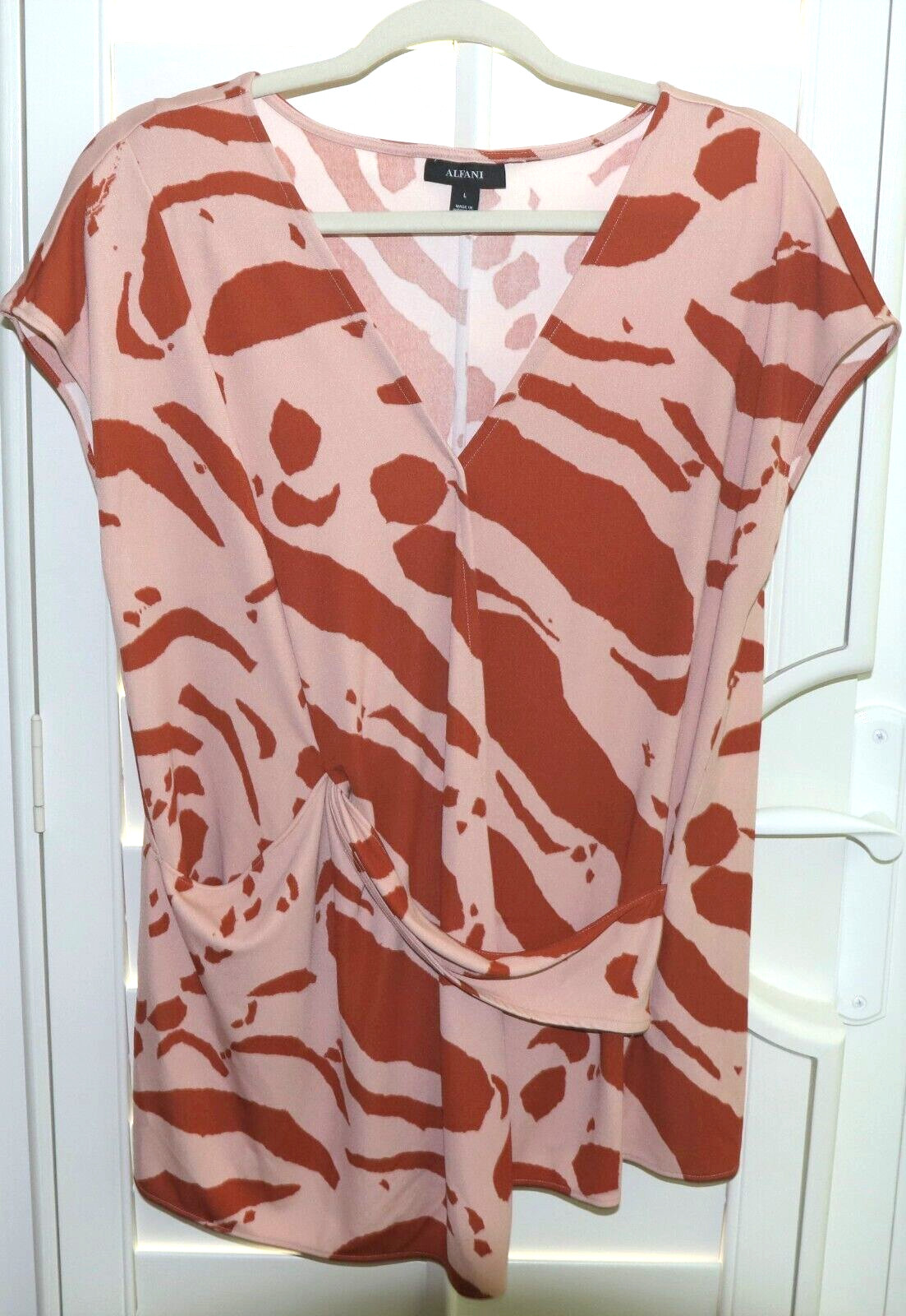 ALFANI RUST/ LITE RUST GEOMETRIC DROP SLEEVELESS … - image 1