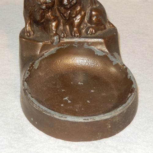 NUART Art Deco Metal SCOTTIES Dogs Ashtray Spelter Pot Antique Vintage Scotty - Picture 7 of 9
