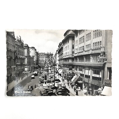 Wein I Graben Vienna Austria Downtown Very Detailed Vintage RPPC Postcard P