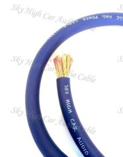 25 ' ft 2/0 Gauge AWG BLUE Power Ground Oversized Wire Sky High Car Audio GA ft