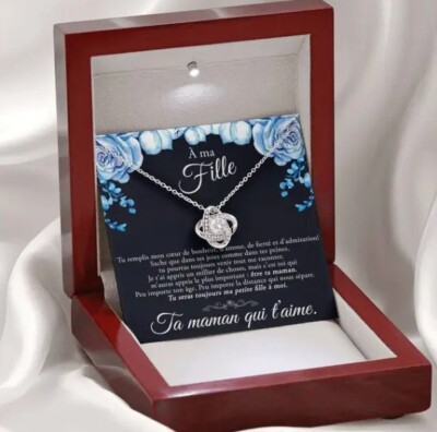 Pendentif "À Ma Fille Je T'Aime Maman" - Modèle 106, Couleur Argenté - Neuf Avec étiquettes