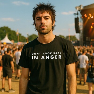 Dont Look Back In Anger T-Shirt Herren Damen Musik Festival Gig Oasis Liam Noel