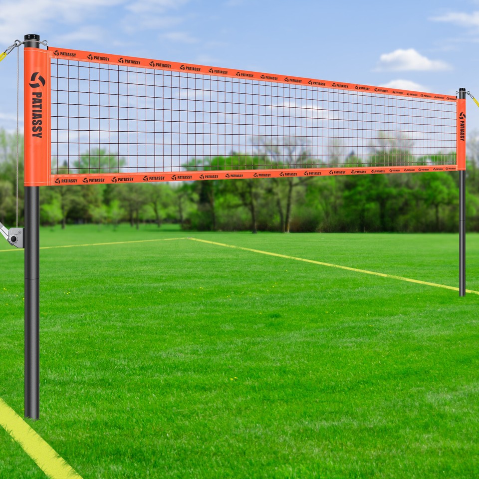 Professional Volleyball Net Set with Aluminum Poles Winch System