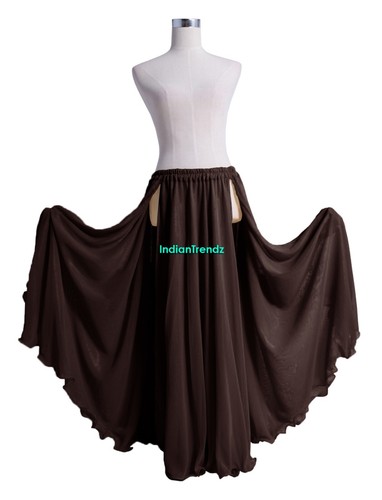 2 Lagen 2 Frontschlitz Rock Chiffon Vollkreis Bauchtanz Wende Falda Boho - Bild 4 von 44