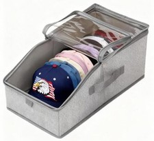 Stackable Hat Storage for Baseball Caps Clear Window Lid Large Space-Saving