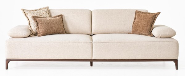 3-Sitzer Sofa Weiß Modern Designer-Sofa Komfortabel Stoff GemüTlich-image