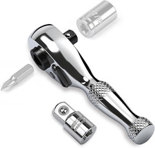 1/4-Inch Stubby Ratchet Wrench Set, Chrome Al...