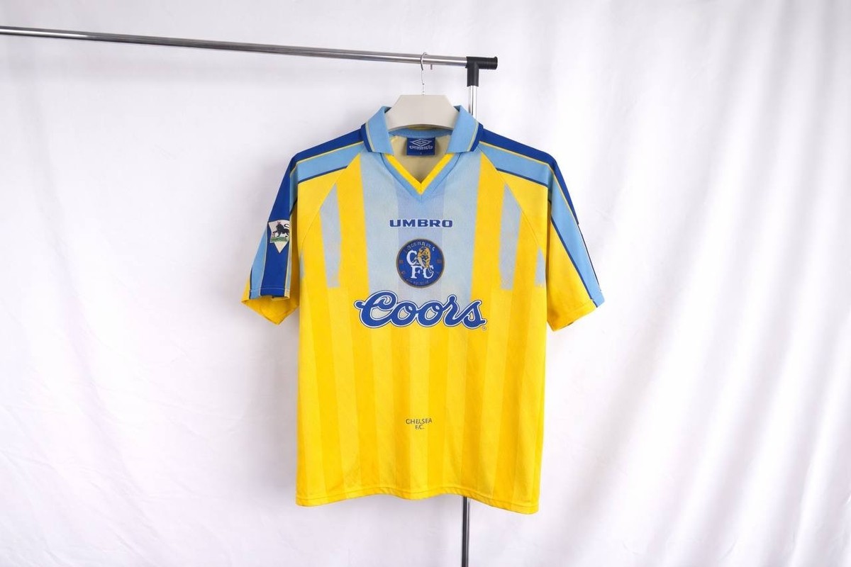 希少品　95-96 チェルシーFC アウェイユニフォーム　Mサイズ COORS Chelsea FC 1995 1996 1997 Umbro shirt jersey Coors 1990s away