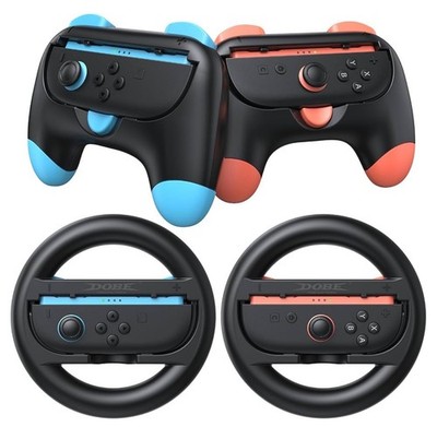 Set of 2 Steering Wheel for Nintendo Switch 2 Mario Kart 8 Deluxe Drive Grip