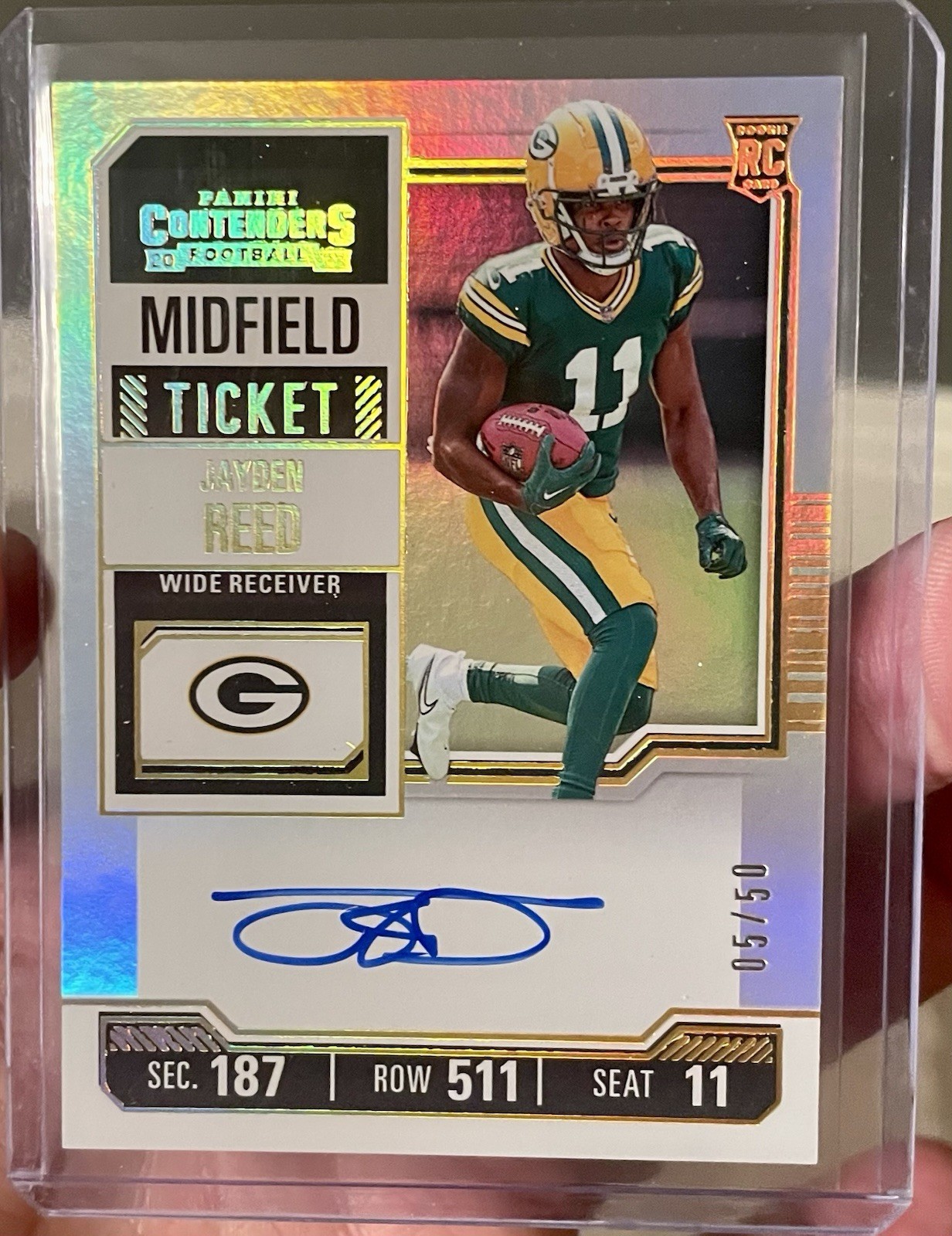 2023 Panini Contenders Rookie Ticket Jayden Reed On Card Auto /50 Packers 🔥