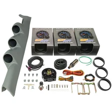 GlowShift Boost, Oil PSI, Air/Fuel Gauges + Gray Pod for 03-07 Lancer EVO 8