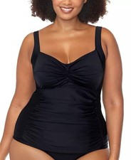 Raisins Curve Trendy Plus Sasha Sweetheart Tankini Black 18W