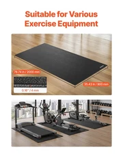 Treadmill Mat For Carpet Floor, 35.5in X 78.7in X 0.16in Exercise Equipment Mat 