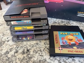 Vintage 1985 Nintendo NES Action Set Bundle+Retro Scaler2x+7 Games+Poster