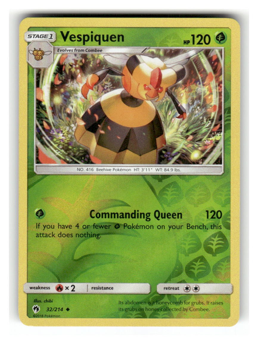 Vespiquen 32/214 Uncommon Lost Thunder Pokemon Reverse Holo Near Mint