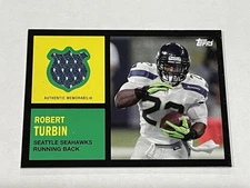 2013 Topps Archives Football 1962 Jersey Relic - Robert Turbin - Seahawks