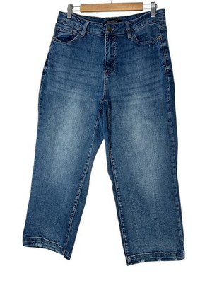 Judy Blue Wide Leg Jeans Women Size 14 W Blue Distressed Stretch Classic