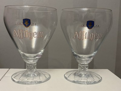 Set Of 2 Affligem Belgian Beer Glasses 30cl Half Pint - Great For Home Bar/pub