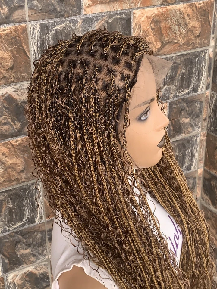 Tangle Free Boho Knotless Braided Wig Box braids Full lace braids wig Senegales - Image 2 of 4